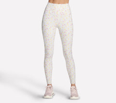 Skechers- Women GO WALK Rib Floral Full Length High-Waisted Legging