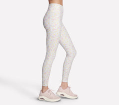 Skechers- Women GO WALK Rib Floral Full Length High-Waisted Legging