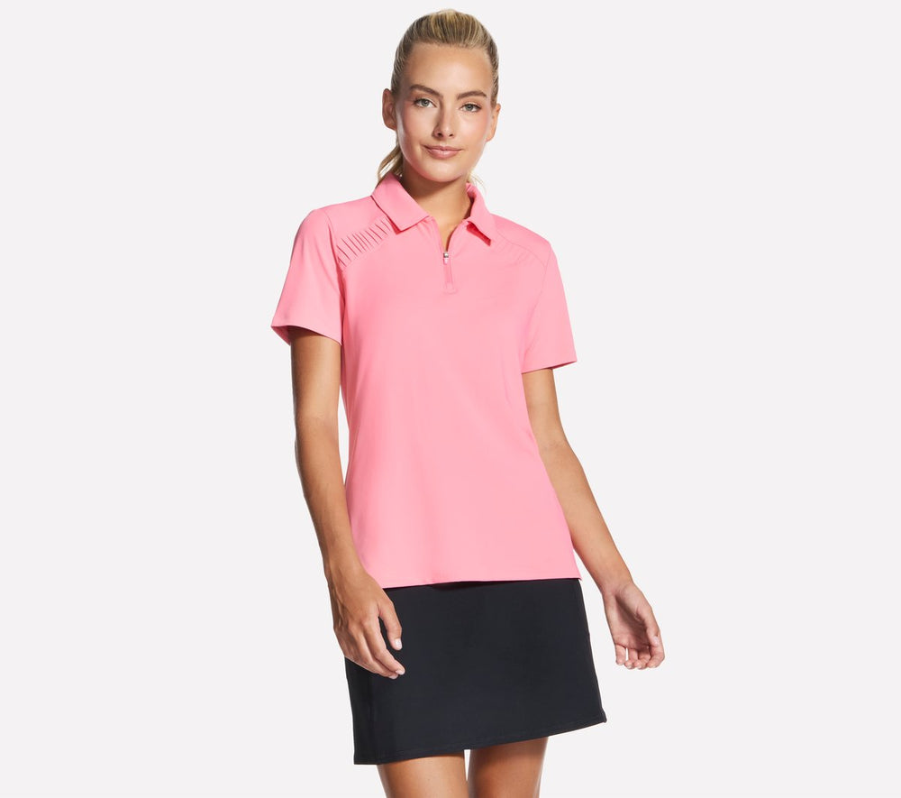 Skechers- Women GO GOLF Short Sleeve Birdie Zip Front Polo