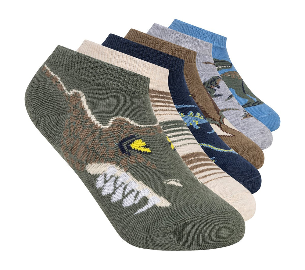 Skechers- Kids|Clothing 6 Pack Boys' Dino Socks