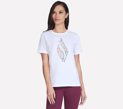 Skechers- Women Floral Diamond Short Sleeve Tee