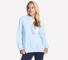 Skechers- Women Floral Diamond Pullover Hoodie