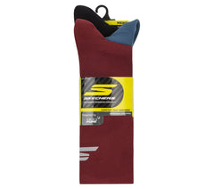 Skechers- Men|Clothing 3 Pack Men's Reflective Performance Half Terry Crew Socks